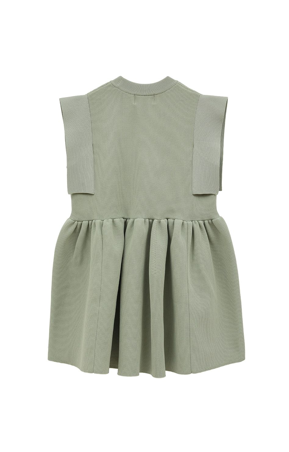 CLANE - 【25SS】 SQUARE SLEEVE GATHER KNIT TOPS - GREEN | スクエア