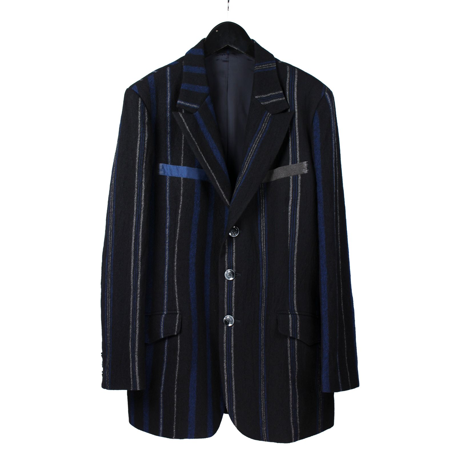 yohji yamamoto - Y's for men | 縞W配色STピークJ / ウールジャケット