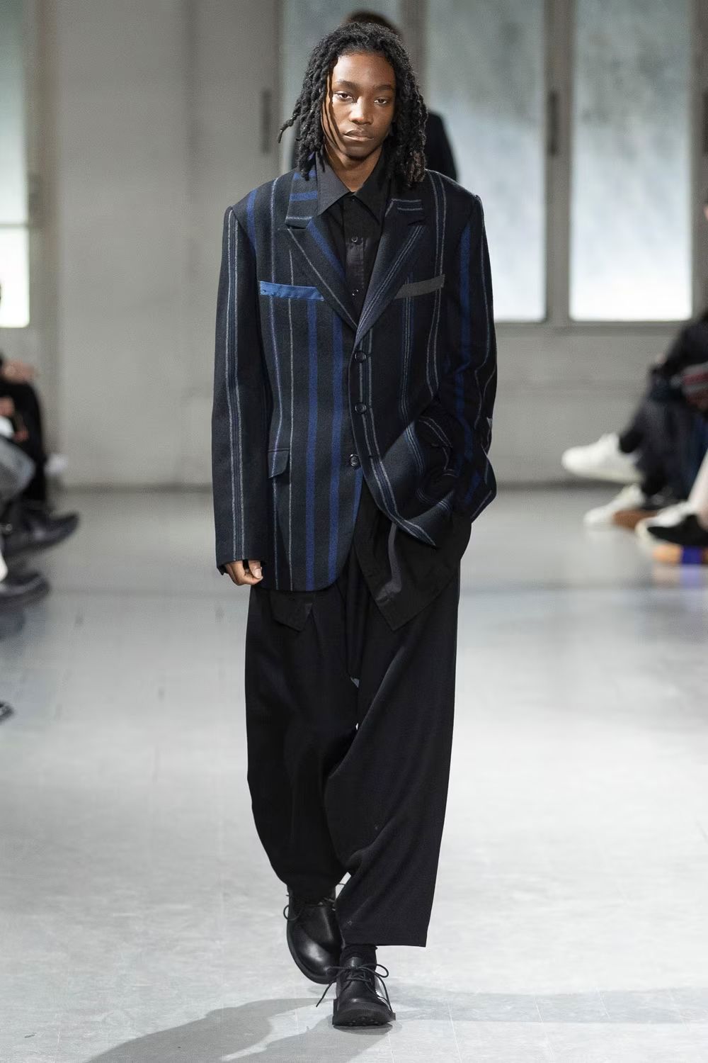 yohji yamamoto - Y's for men | 縞W配色STピークJ / ウールジャケット
