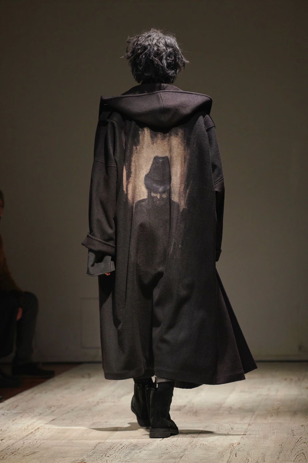 yohji yamamoto - pour homme | 肩マチ兼肩章付き柄FC / フード コート