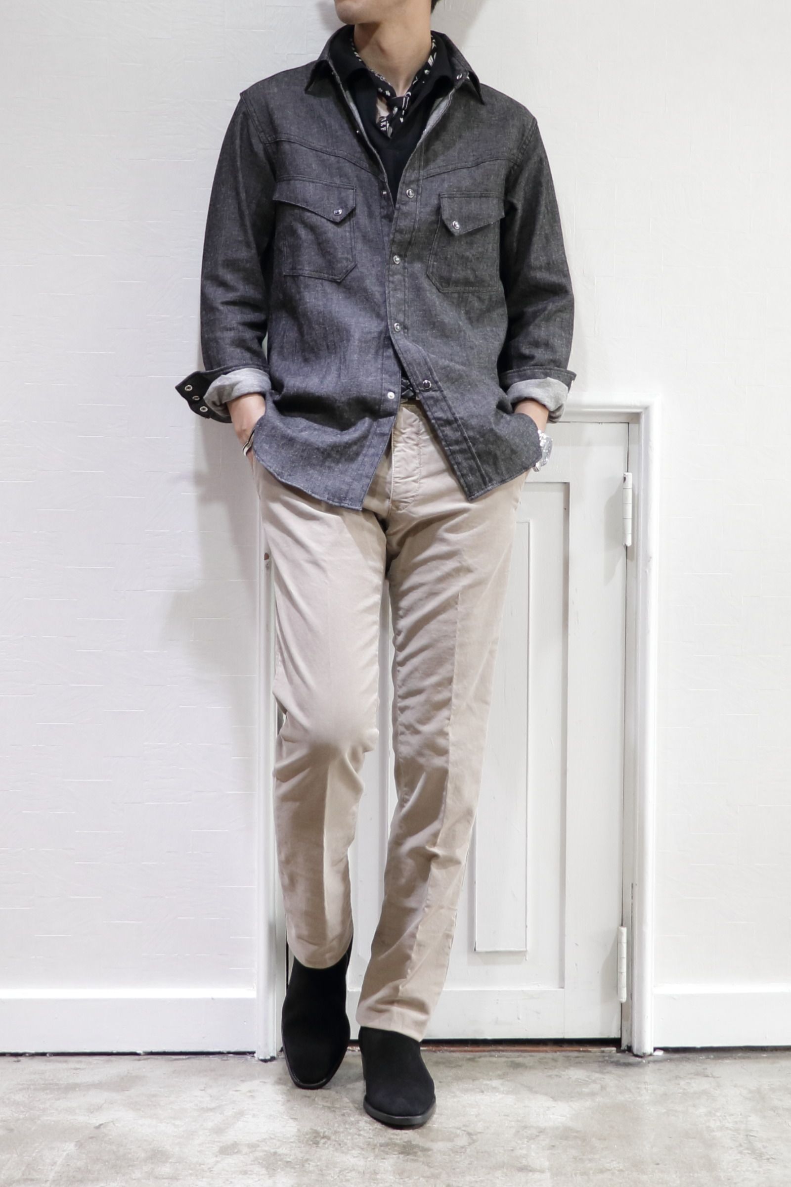 INCOTEX - INCOTEX SLACKS (100型) SLIM FIT ガーメントダイコットン