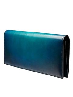 yuhaku - かぶせ長財布 / ブルー | BRYAN