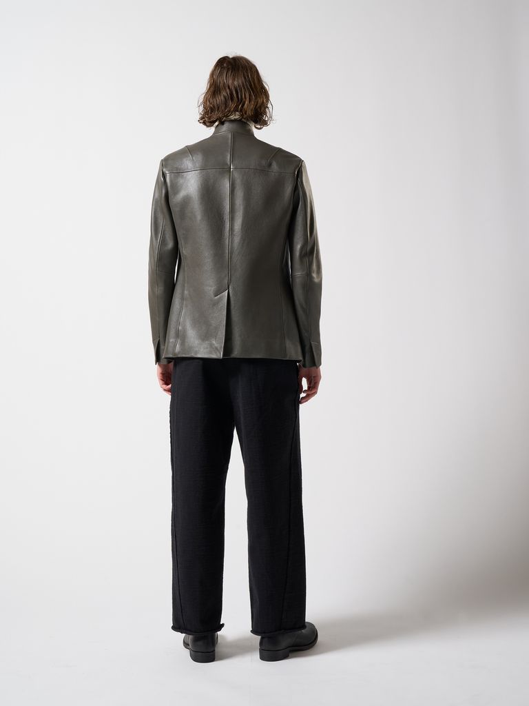 wjk - 【予約品】 seam jacket / レザージャケット / チャコール | BRYAN