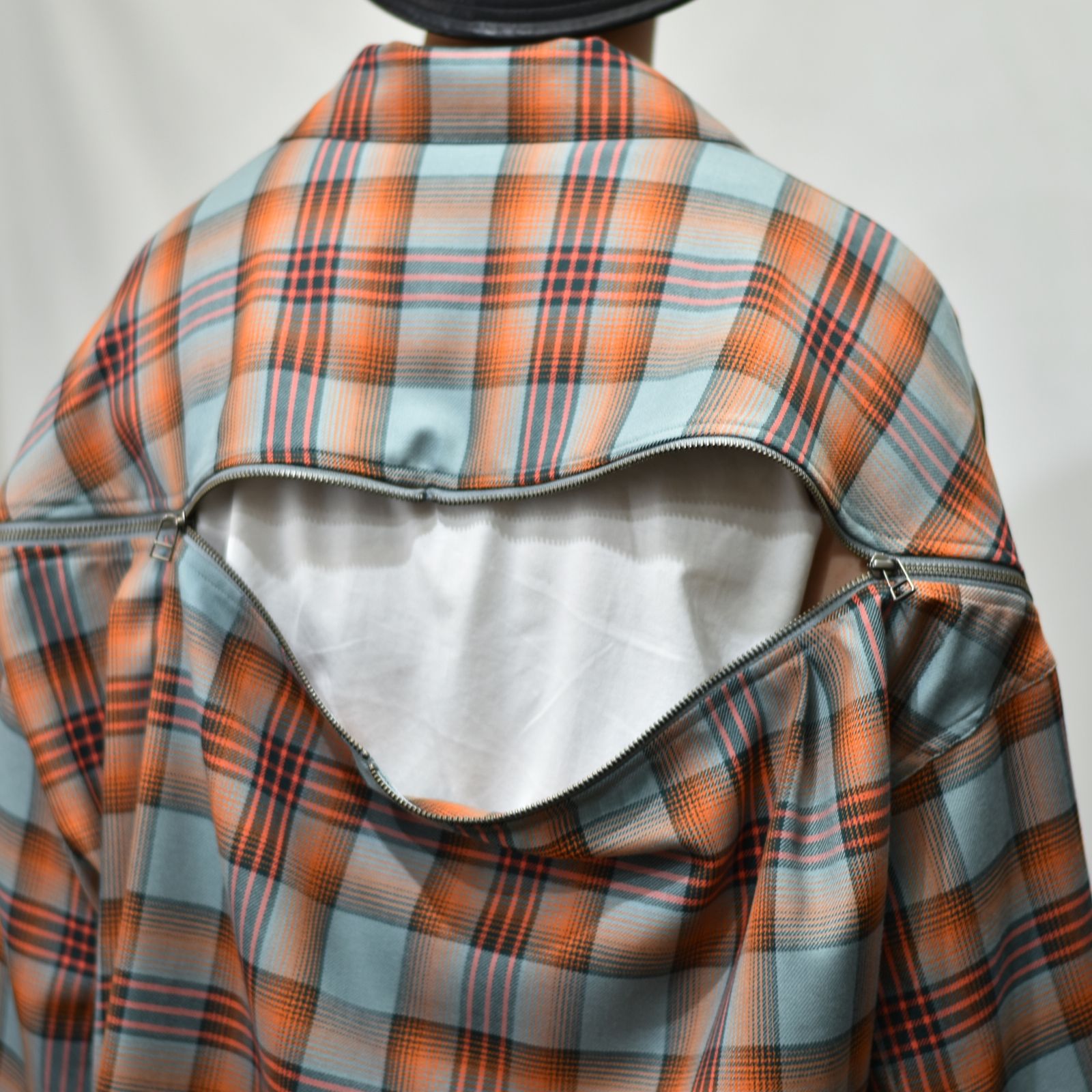 FACETASM - CHECK ZIPPER SHIRT （ORANGE×BLUE） / チェック柄