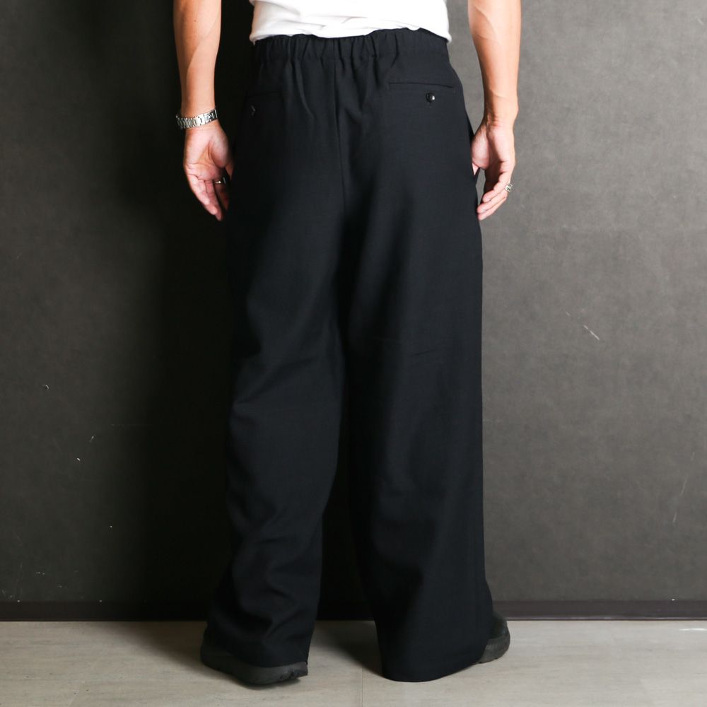 marka - WIDE LEG EASY PANTS - CHAMBRAY BLACK / ワッシャー