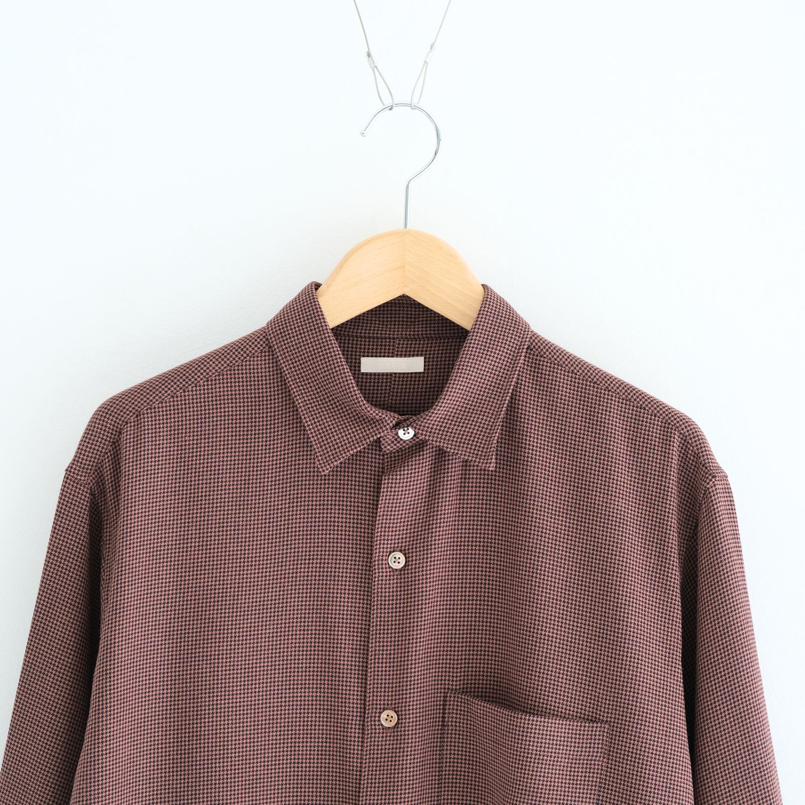 ULTERIOR - RAYON LINEN CHECK SHIRT / シャツ / チェック / BROWN