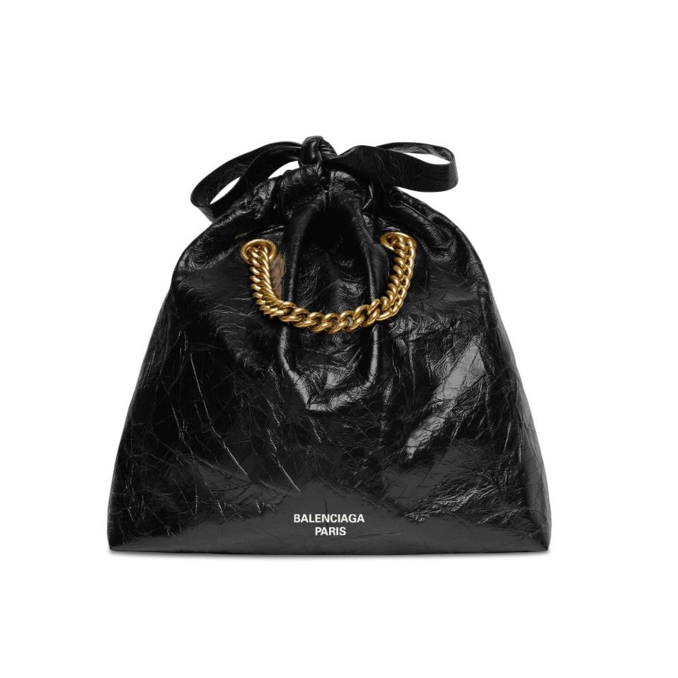 BALENCIAGA - CRUSH スモール トートバッグ / レザー製 / ブラック