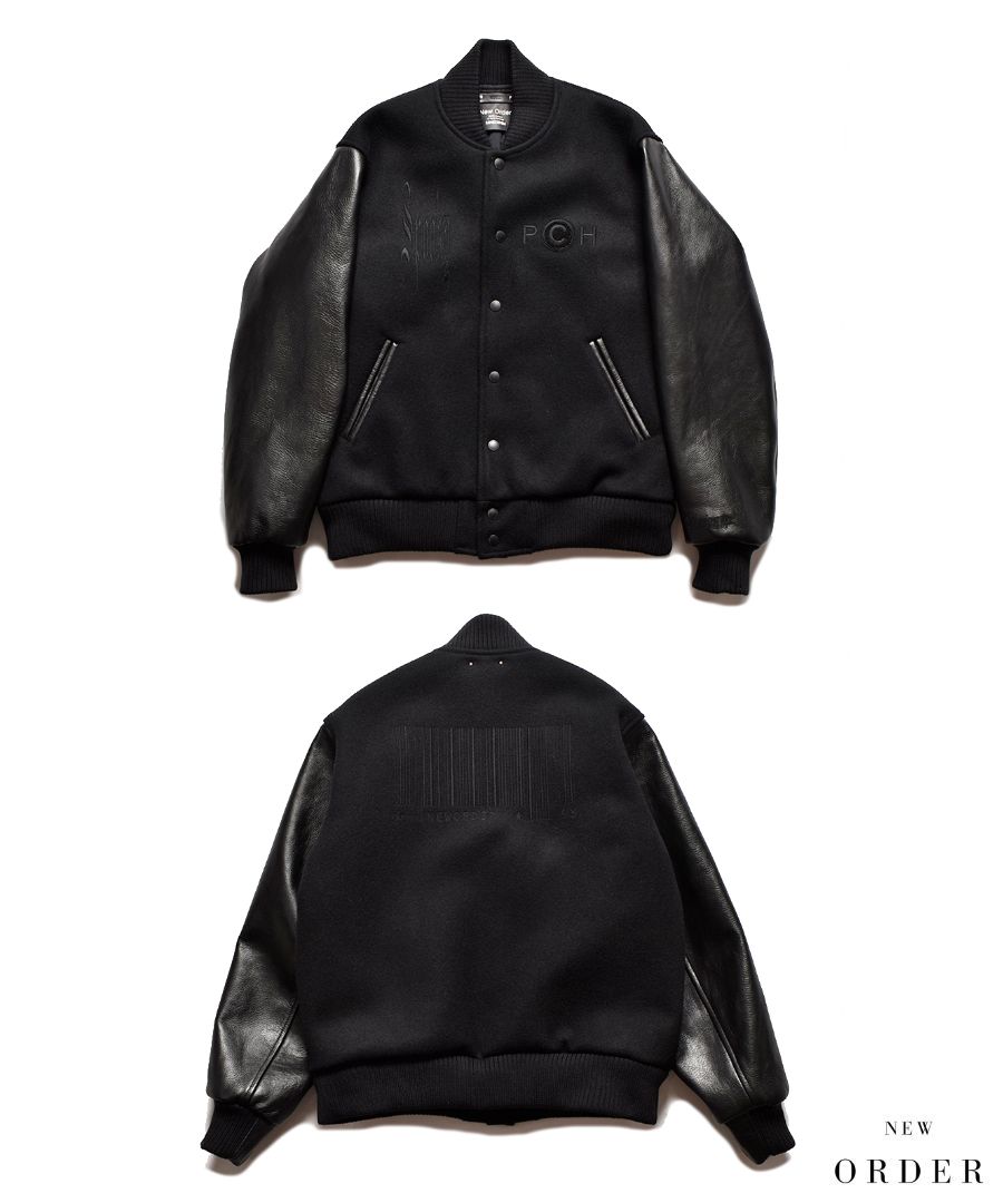 MINEDENIM - New Order “Republic” Wool Melton & Leather Varsity JKT