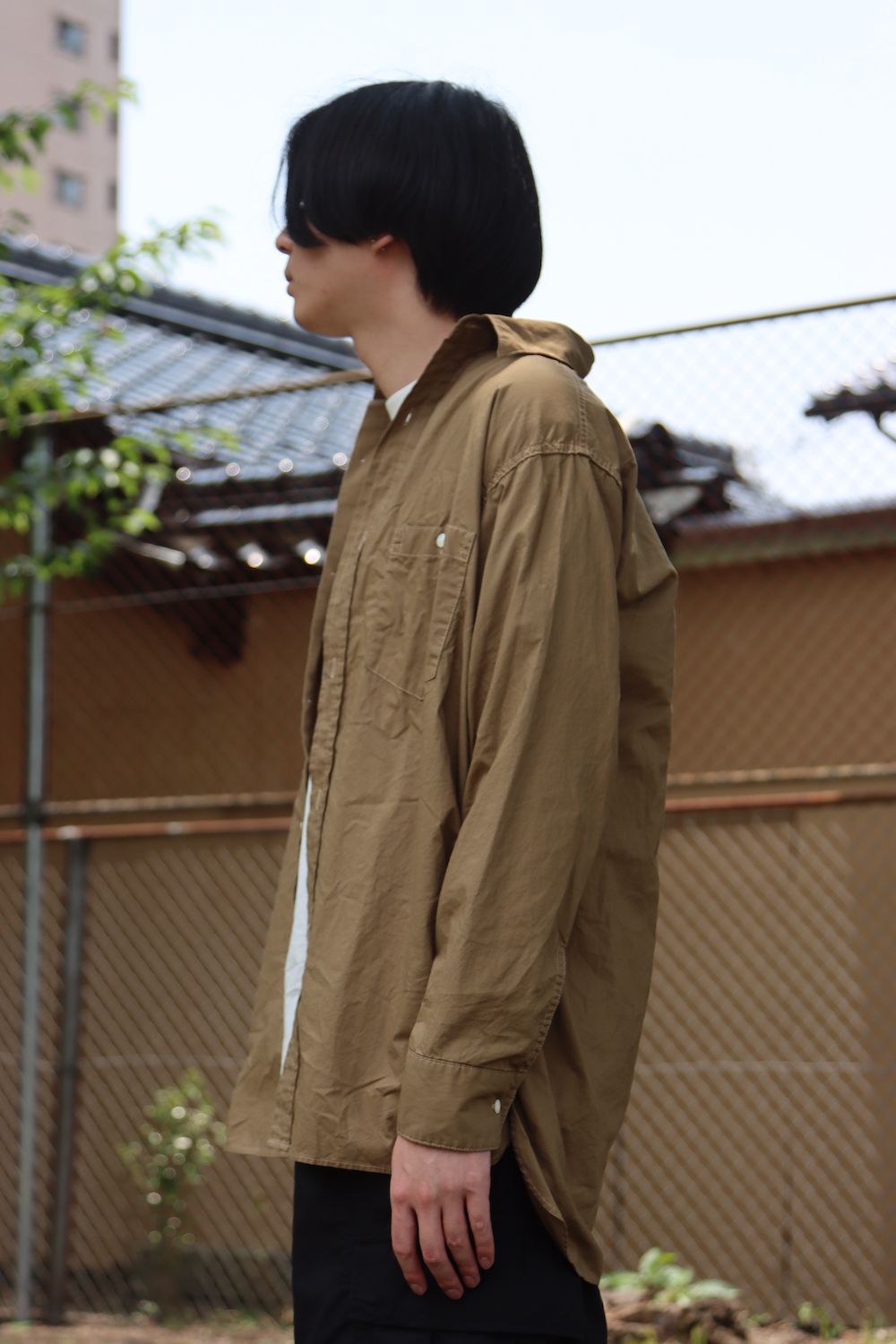 アプレッセOver a.presse over dyeing military shirt Dyeing Military