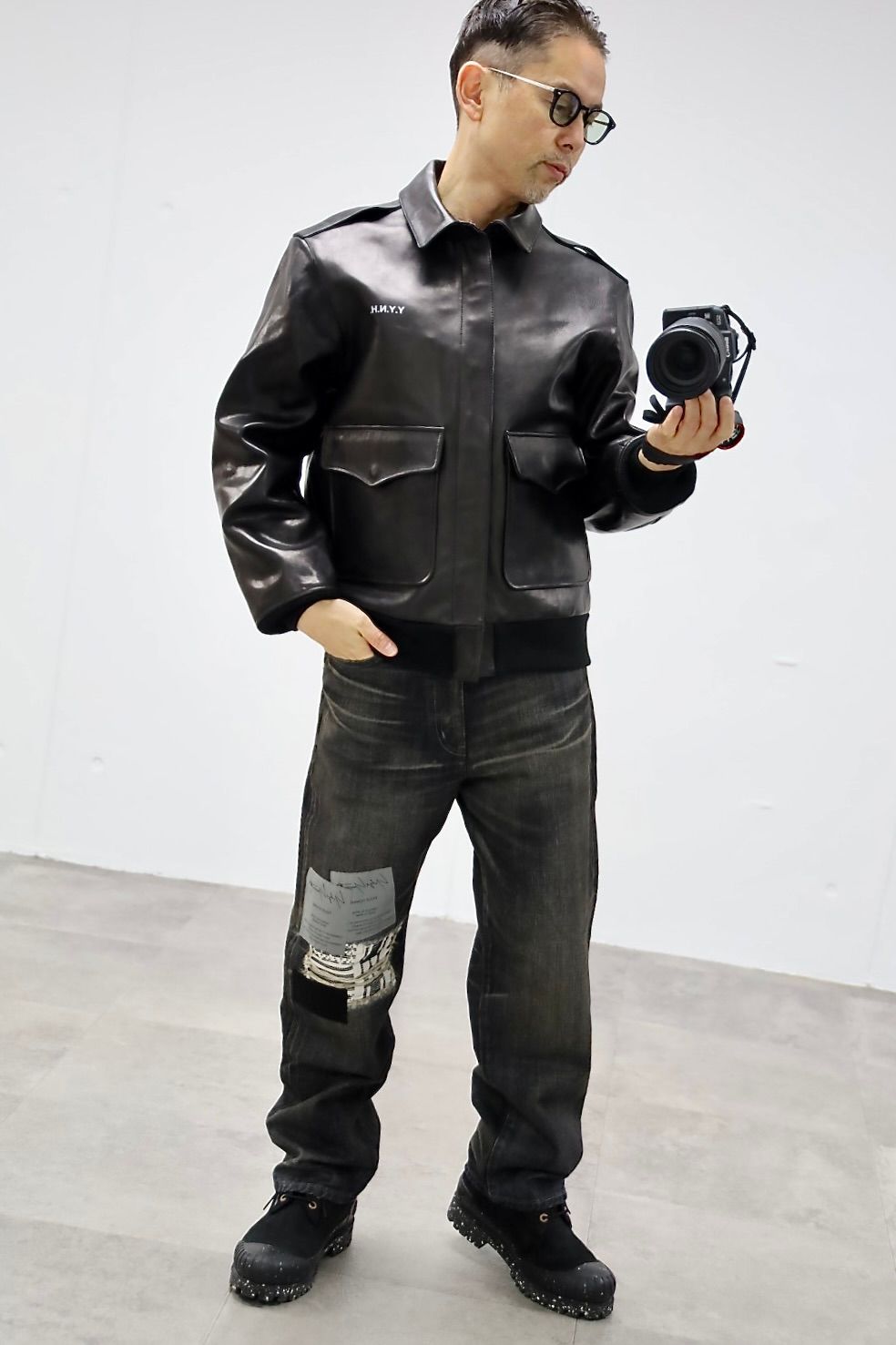 Yohji Yamamoto × NEIGHBORHOOD ホースレザージャケットスタイル