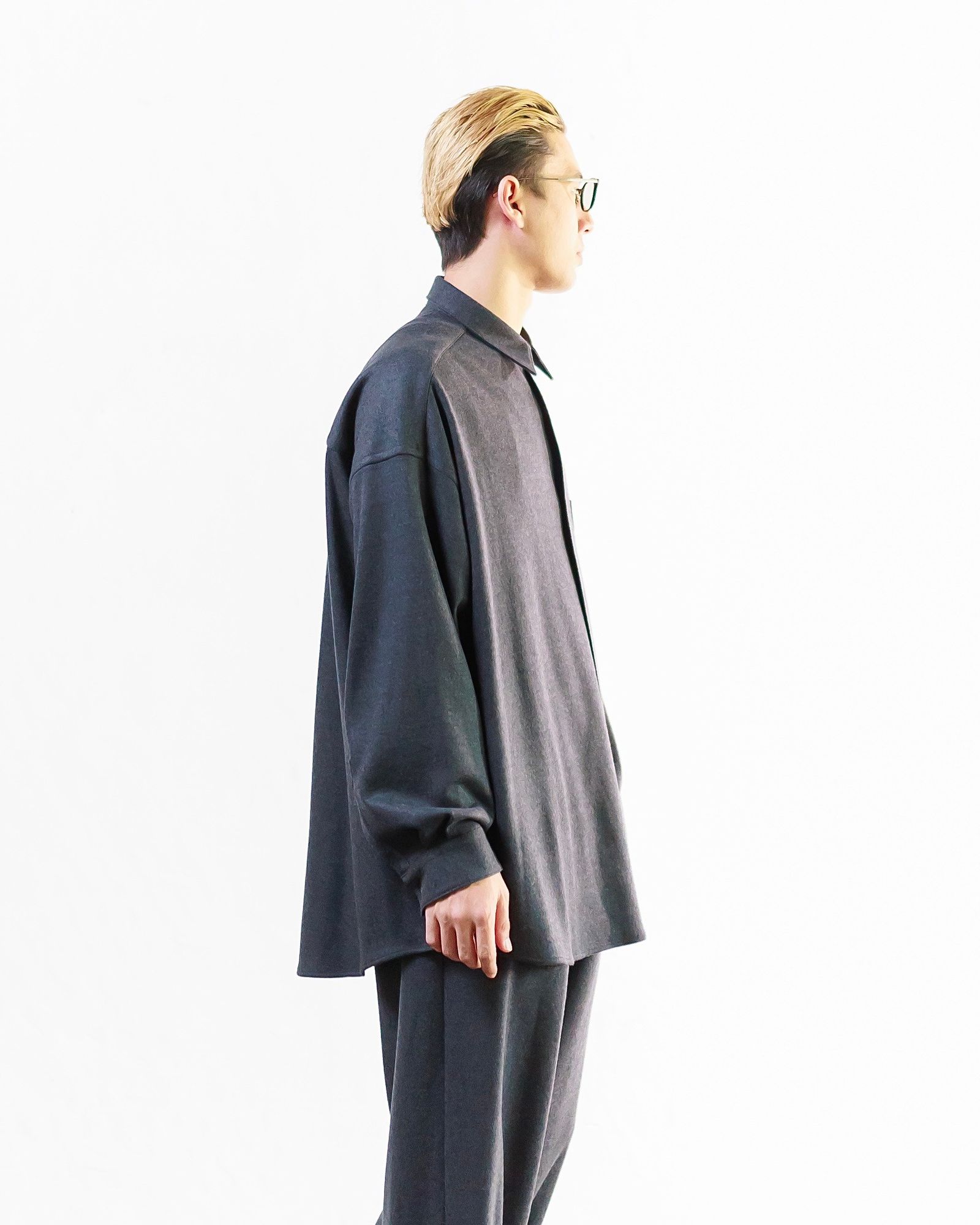 Graphpaper Wool Smooth Flannel Oversized Regular Collar Shirt