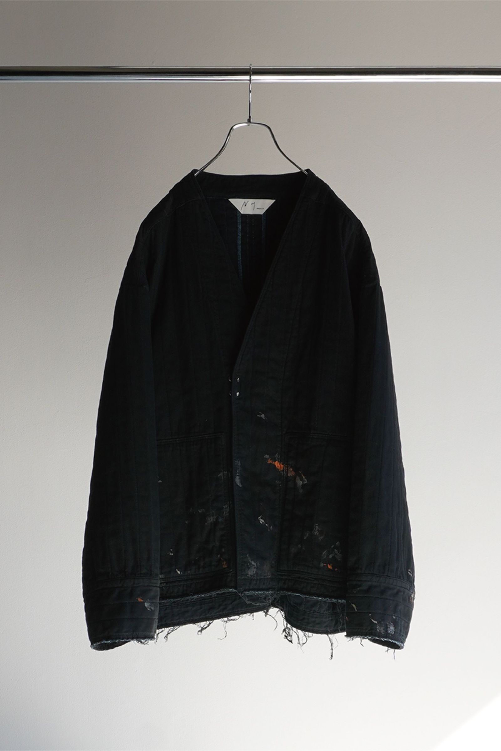 Ancellm W/S COLLARLESS JACKET/BLACK