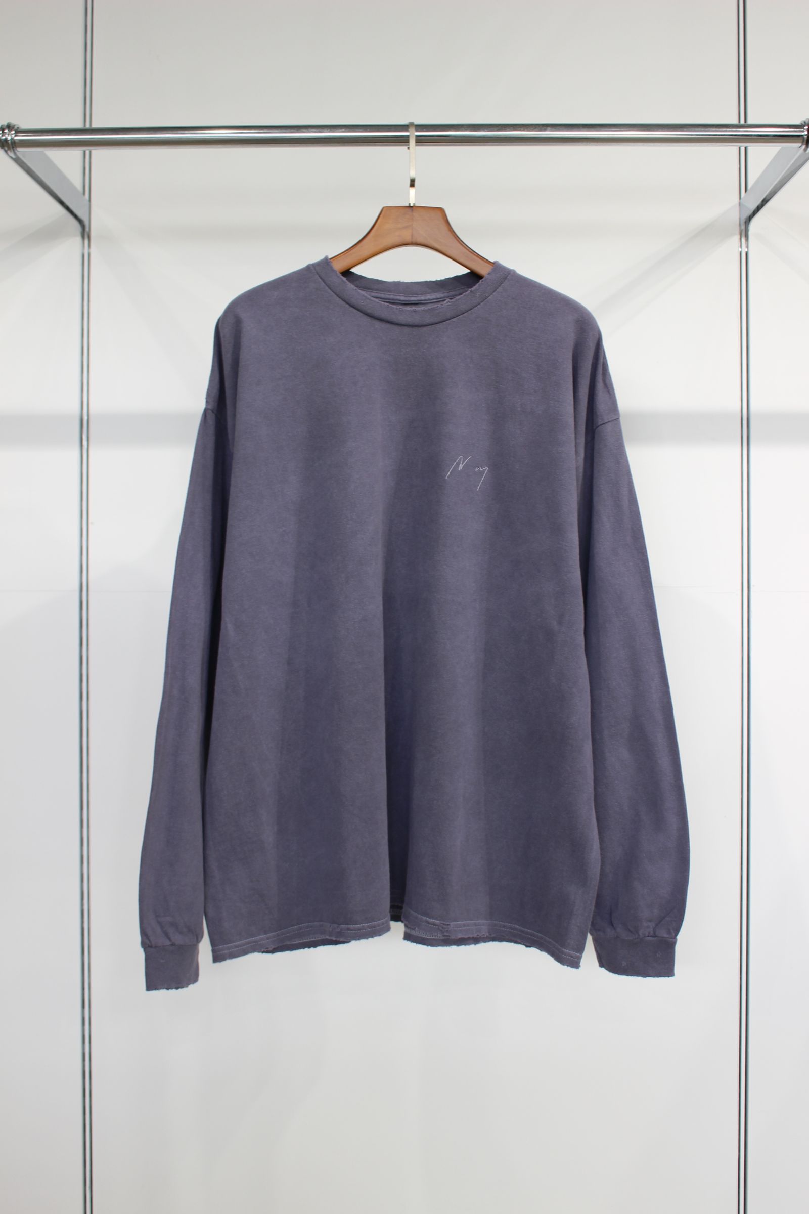 ANCELLM - EMBROIDERY DYED LS T-SHIRT | BLACK | カットソー | NapsNote