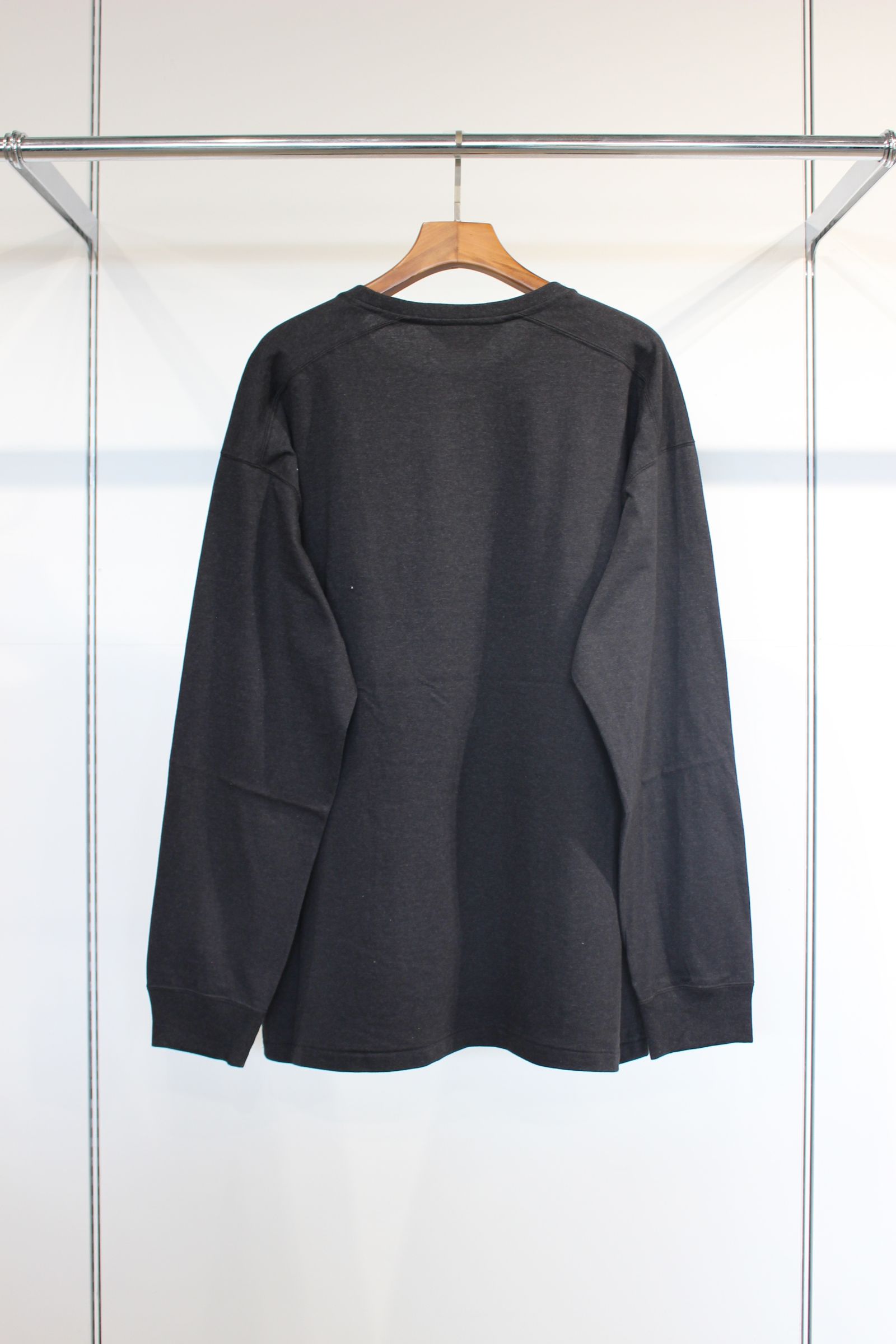 ANCELLM - UNEVENNESS LS T-SHIRT | HEATHER BLACK | カットソー