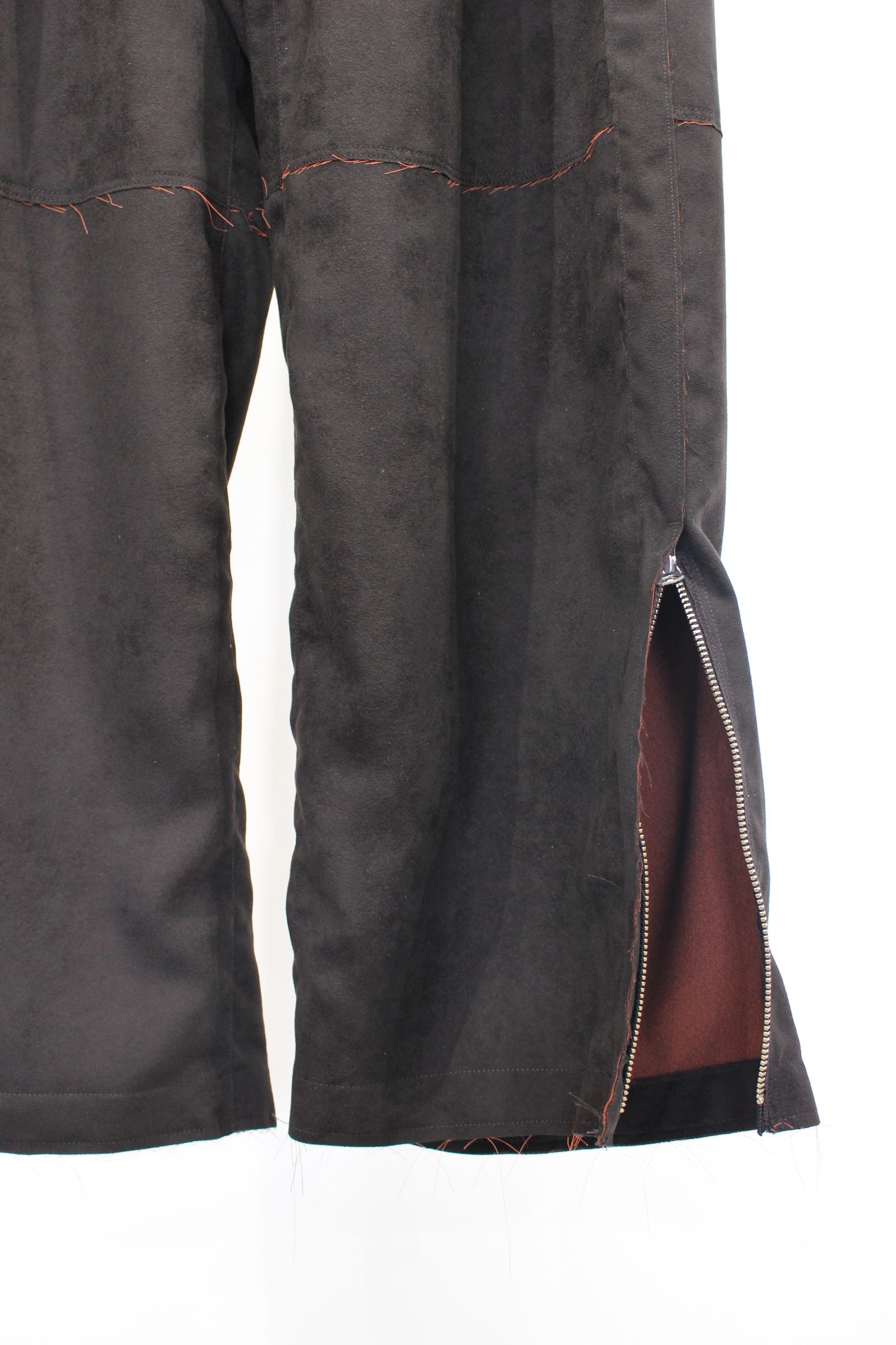 ANCELLM - VEGAN LEATHER SIDE LINE PANTS | BLACK | ラインパンツ