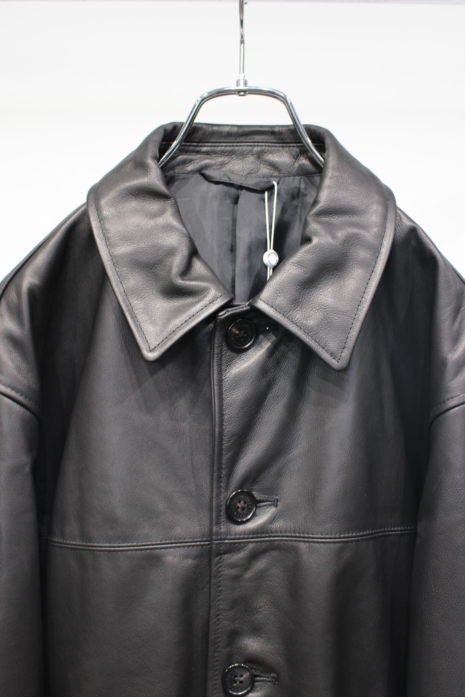 UNIVERSAL PRODUCTS - LEATHER CAR COAT | BLACK | レザーコート