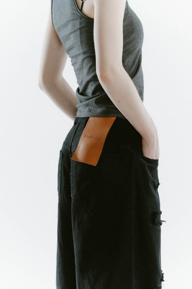 Knuth Marf - damage denim pants / ダメージ デニムパンツ (ブラック