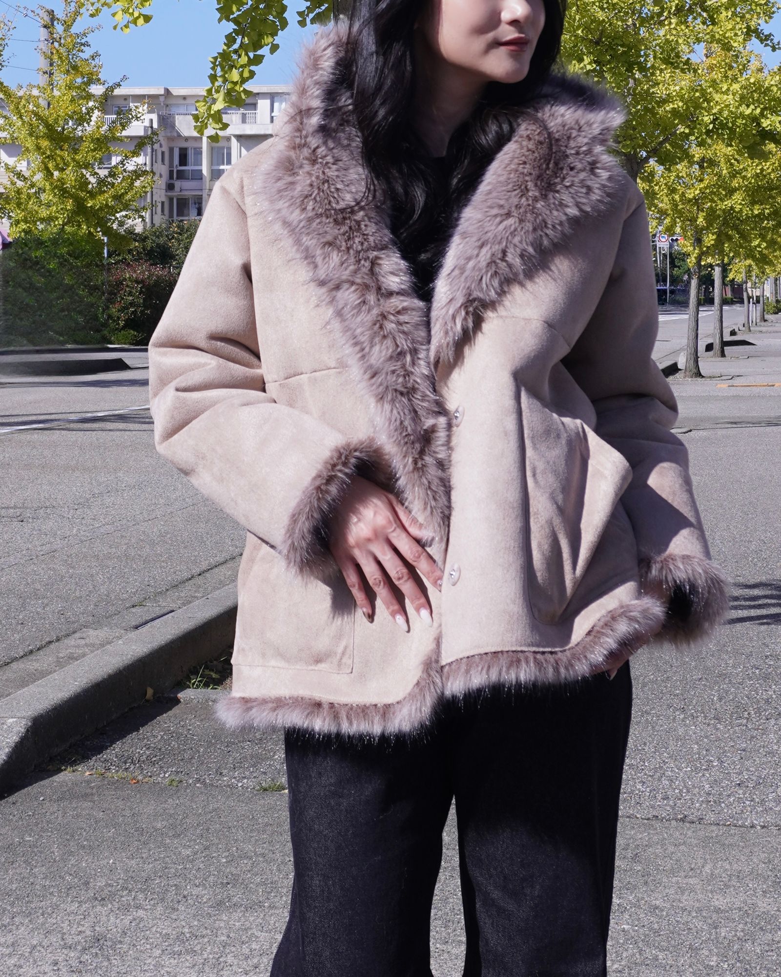 THINK FUR - Fox Like Fur Hoodie Coat / フォックスライクファー