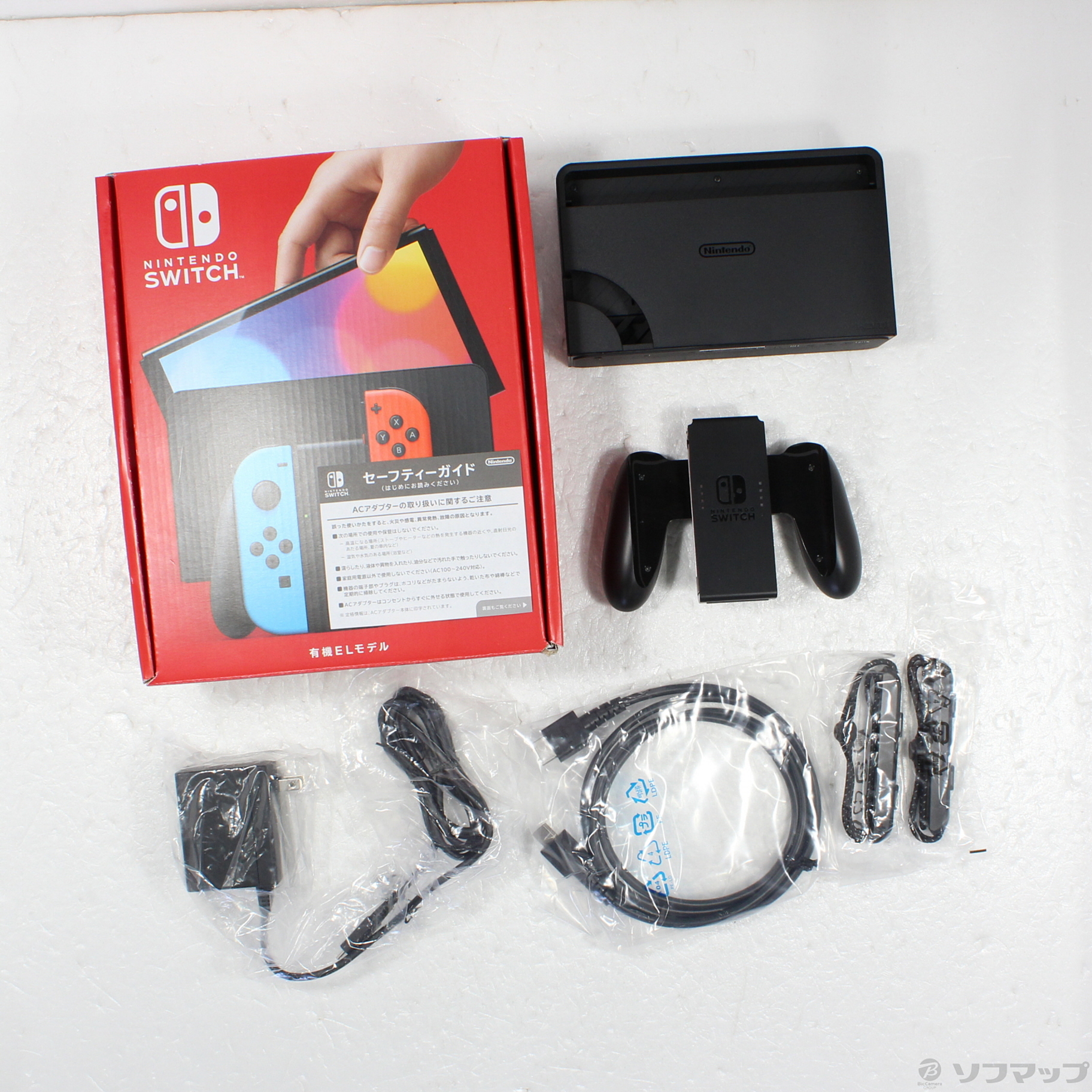 中古】Nintendo Switch 有機ELモデル Joy-Con(L) ネオンブルー／(R