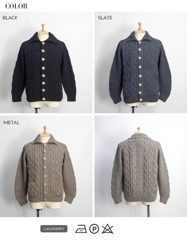 INVERALLAN インバーアラン 3A ARAN ハンドニットウールカーディガン