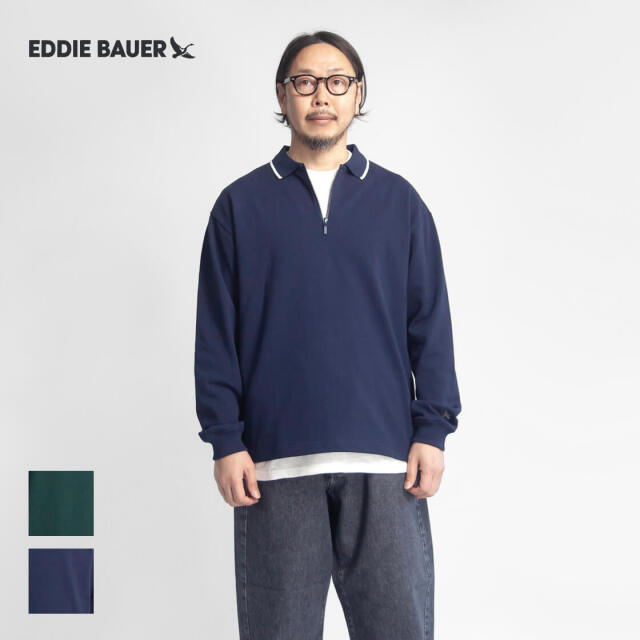 EDDIE BAUER エディーバウアー QUARTER ZIP RUGGER SHIRTS ハーフ