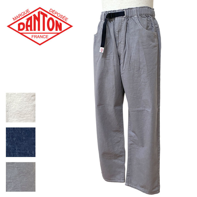 DANTON ダントン カラーデニム ベルテッドイージーパンツ メンズ DT