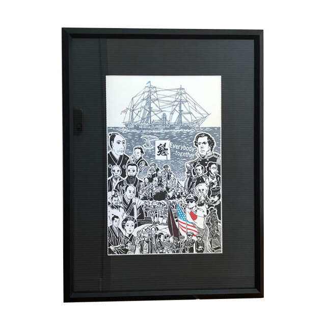 六部工房 木製フレーム入り版画 魁 さきがけ スクリーン 版画