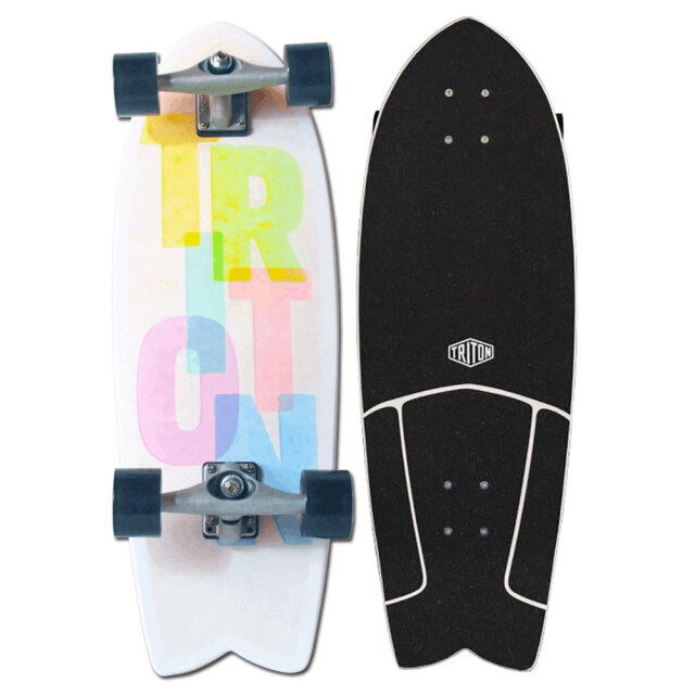 CARVER TRITONサーフボードサーフスケートホワイト青29㌅