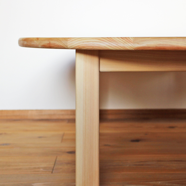 丸 ローテーブル 円卓 100 四本脚 シンプル 木製 無垢 ちゃぶ台 丸座卓