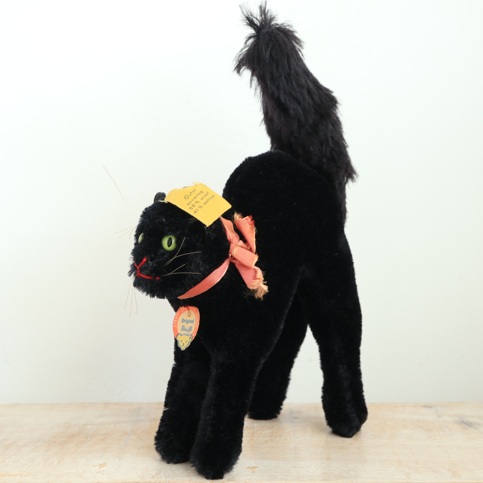 アンティーク シュタイフ 黒猫 Steiff Black Tom Cat 14cm