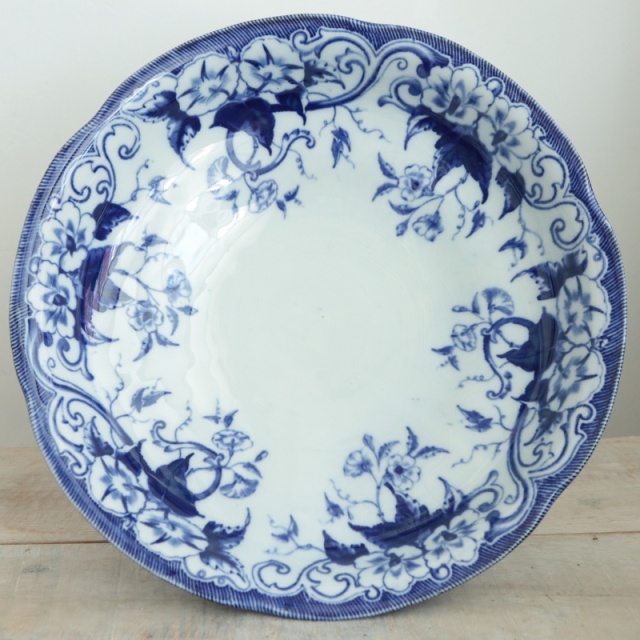 アンティーク コンポティエ FLORA フランス クレイユモントロー製