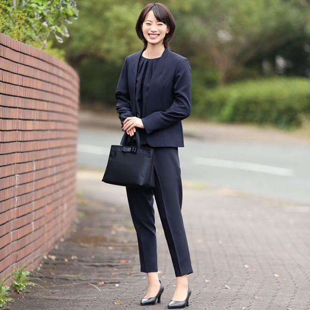 テーパードパンツ レディース 秋冬 スーツ パンツ 入園式 卒業式