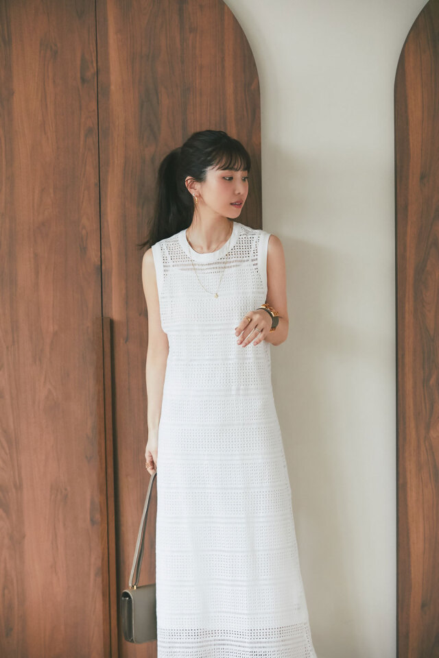 マシェリコラボ》ラッセルレースロングワンピース