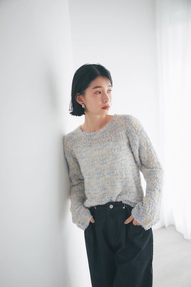 ペーパーヤーンニットプルオーバー