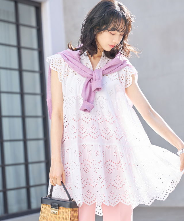 コットンレースチュニック