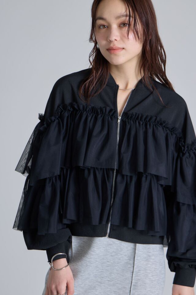 チュールフリルブルゾン※一部店舗のみ入荷