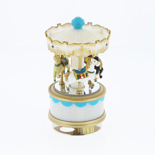 メリーゴーランドオルゴール小【ブルー】DY-3897BL