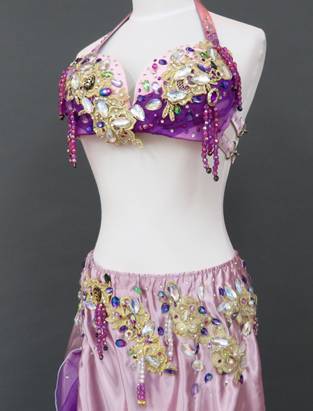 ベリーダンス衣装】エレガントゴージャスな紫♡ステージ映え抜群