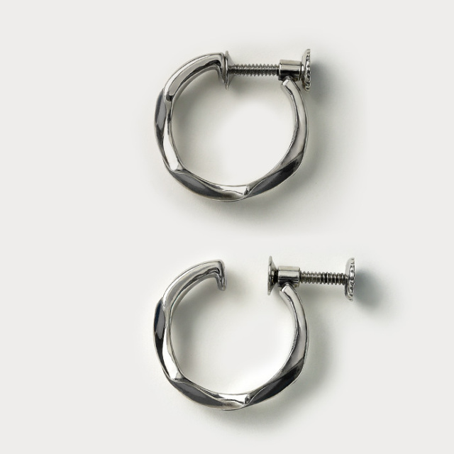 ツイスト デザイン イヤリング メンズ レディース シルバー925