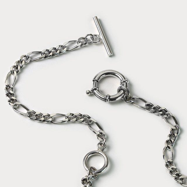 2WAY フィガロ マンテル ウォレットチェーン シルバー ネックレスにも