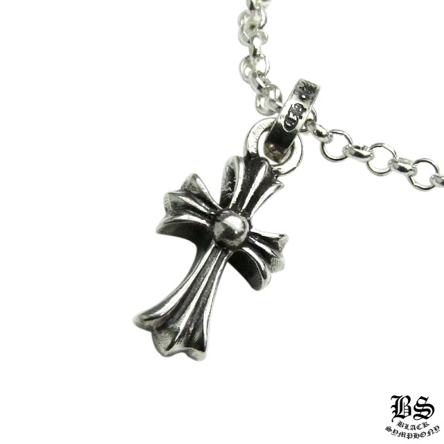 クロムハーツCHクロスベビーファットチャーム＆ロールチェーン16インチ