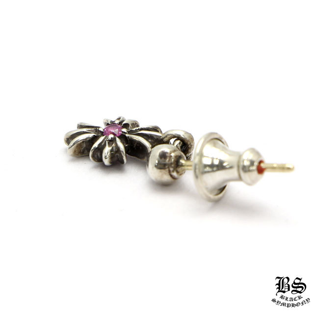 クロムハーツタイニーECHプラスドロップイヤリングwithピンク