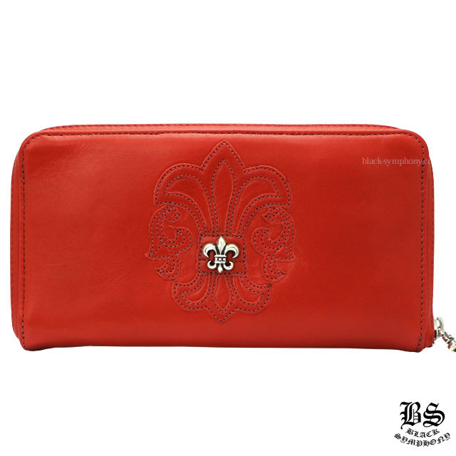 クロムハーツRECFジップ#2ウォレットBSフレアパッチ&シルバーレッド