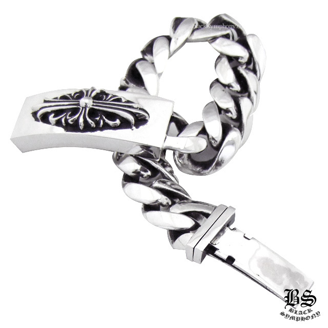 クロムハーツフローラルクロスIDブレスレットクラシックチェーン