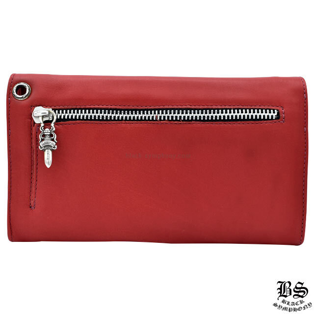 クロムハーツウェーブウォレットクロスボタンレッド|クロムハーツ通販