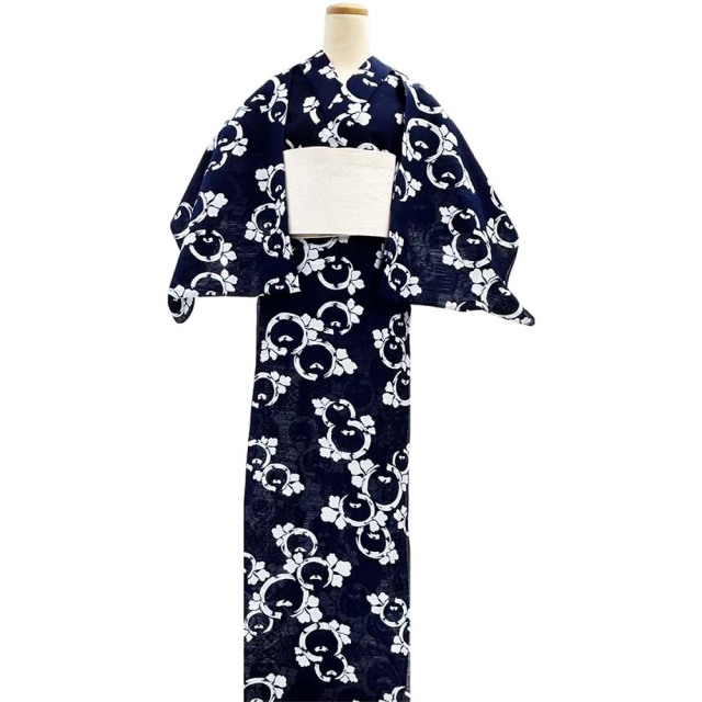 綿絽地染』万寿菊（饅頭菊）