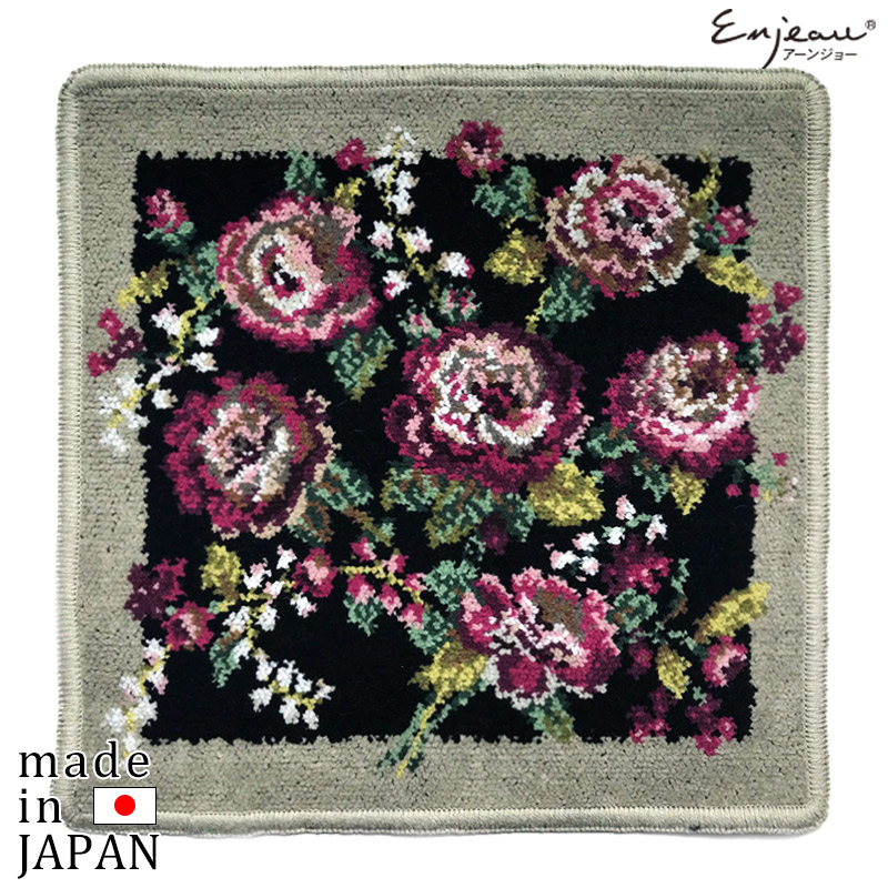 Enjeau(アーンジョー)：【ローズガーデン】ハンカチ ※DM便配送