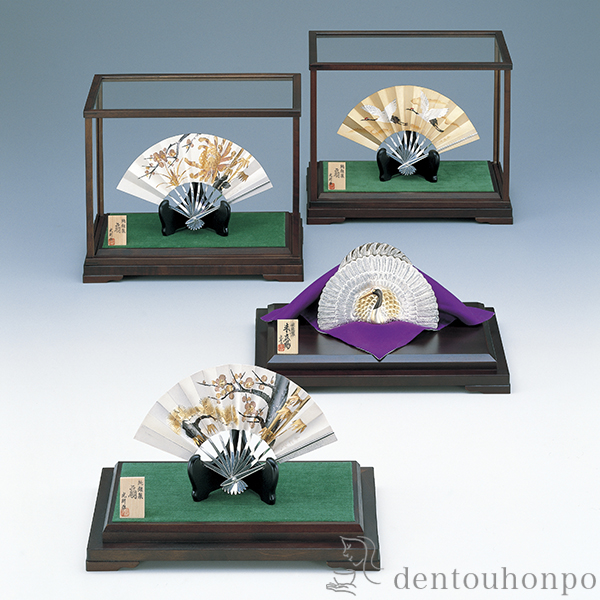 送料無料】 銀製 扇子 鶴 F 5.0号・33g / 光則（銀工芸） 高級