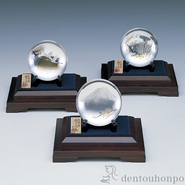 送料無料】 純銀 飾り大盃 日の出鶴 C 4.0号・120g / 光則（銀工芸