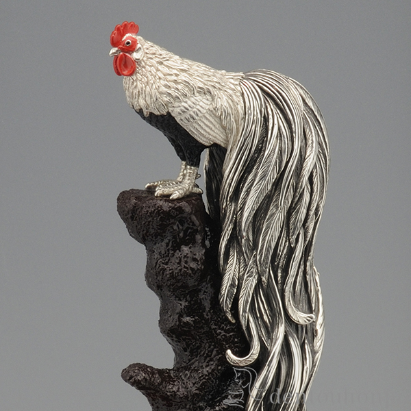 送料無料】 銀製 尾長鶏 LPC 50g / 高級 コレクション 美術品 工芸品